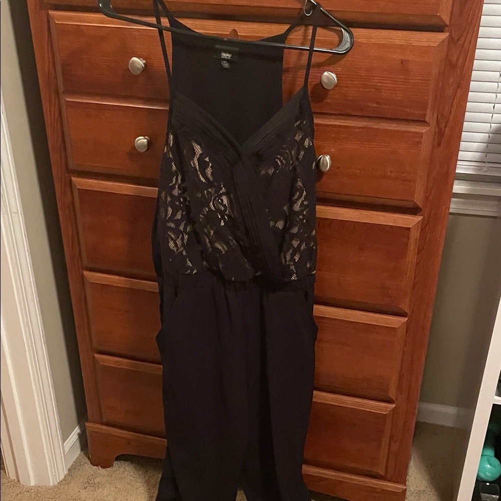 Strapless Black Lace-Detail Dress